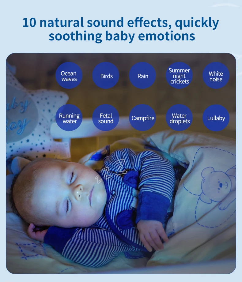 Jumon White Noise Machine Soothing Sounds Starry Night Light Baby Sleep