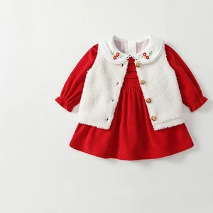 Girls' Dress Sets (two-piece) New Stylish Princess Dress for Girls Autumn Winter Seasons Baby Girl's First Birthday Dress