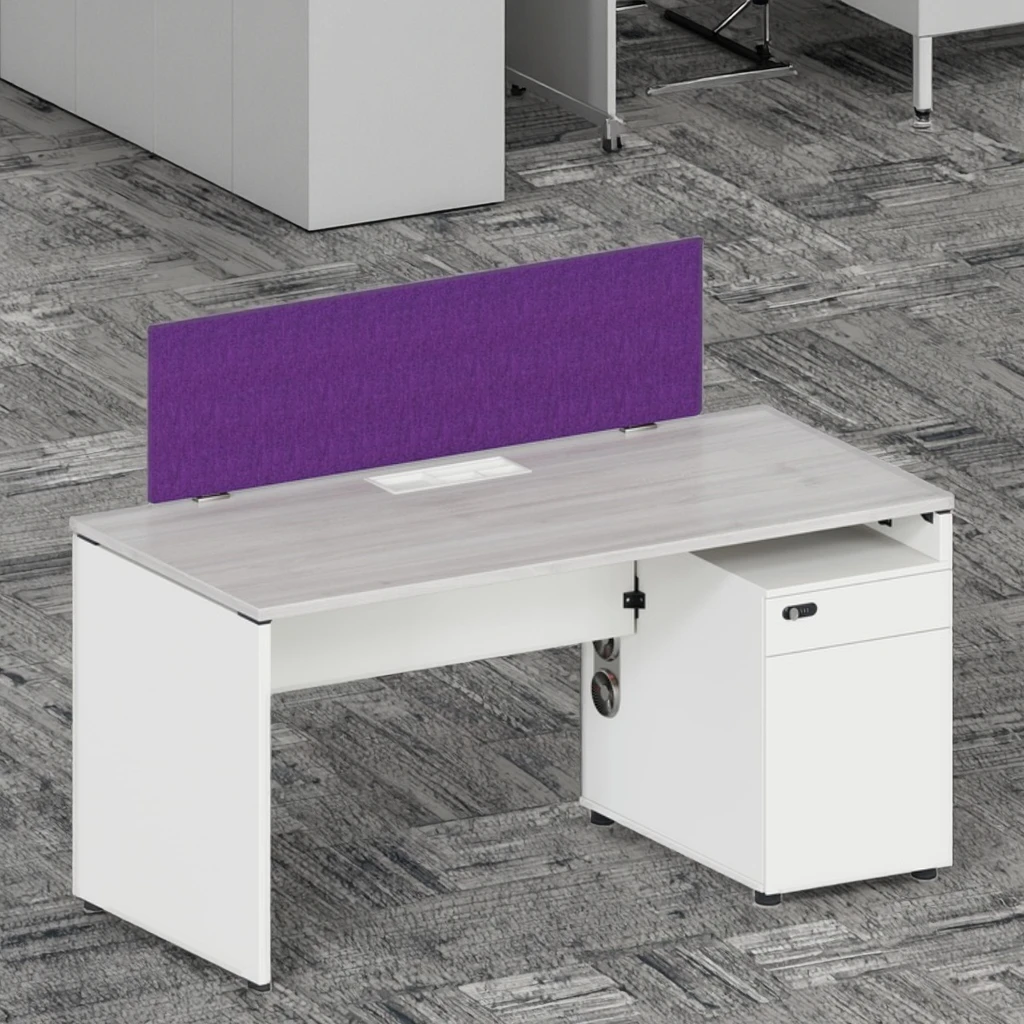 Single Row Foldable Automatic Office Workstation Desk ABS Connection System Modern Durable Wood Frame Standing Desk Computer 3