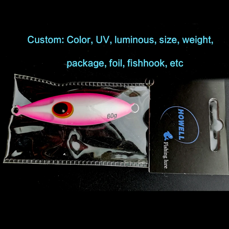 Owner GJUS60 Ultra Slow Metal Jig Lure - 2.1 Oz (60g), Pink G #6, For Shore Casting Hiramasa, Bluefish, Tuna