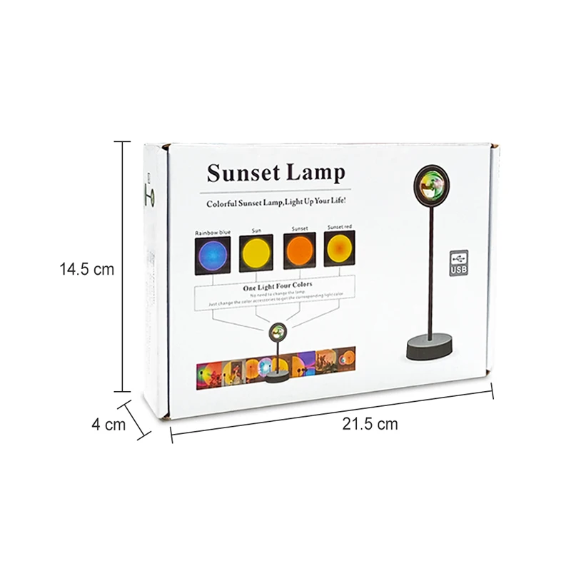RGB Mini Table Rainbow Usb Led Sunset Red Lamp Sun Projection Sunset Desk Projector Led Light Decoration Rainbow Projection Lamp