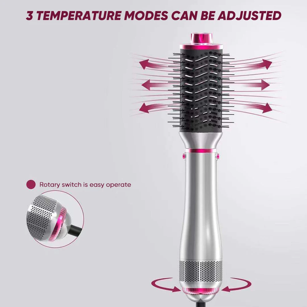 5 In 1 Interchangeable Hot Air Brush One Step Hair Dryer Volumizer Hair