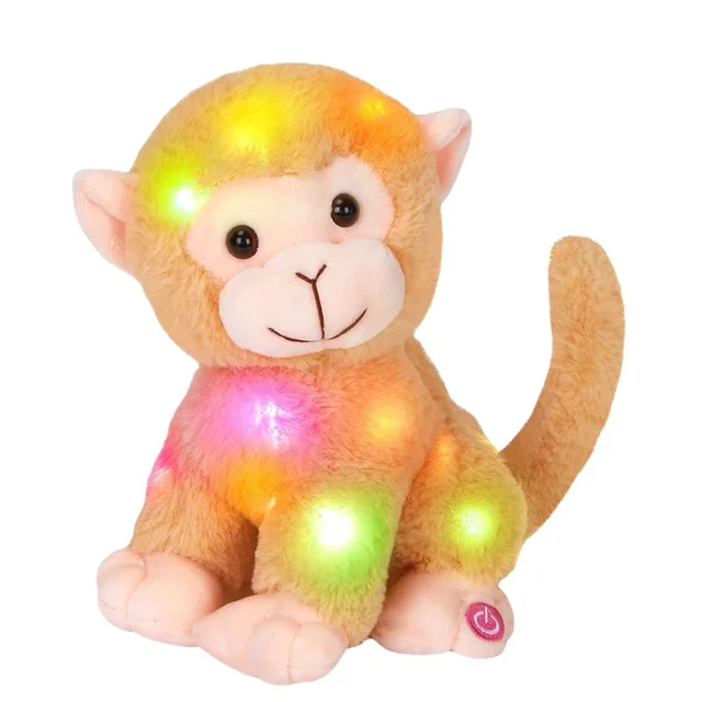 Soft multi-functional light music sitting posture monkey animal plush dolls wholesale doll stall