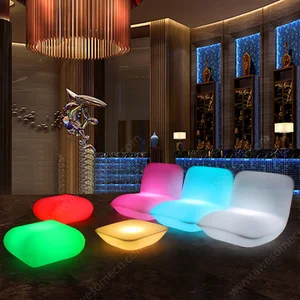 Contemporary Modern LED Bar Furniture Unique Illuminated Plastic Tables and Chairs for Hotels and Parks