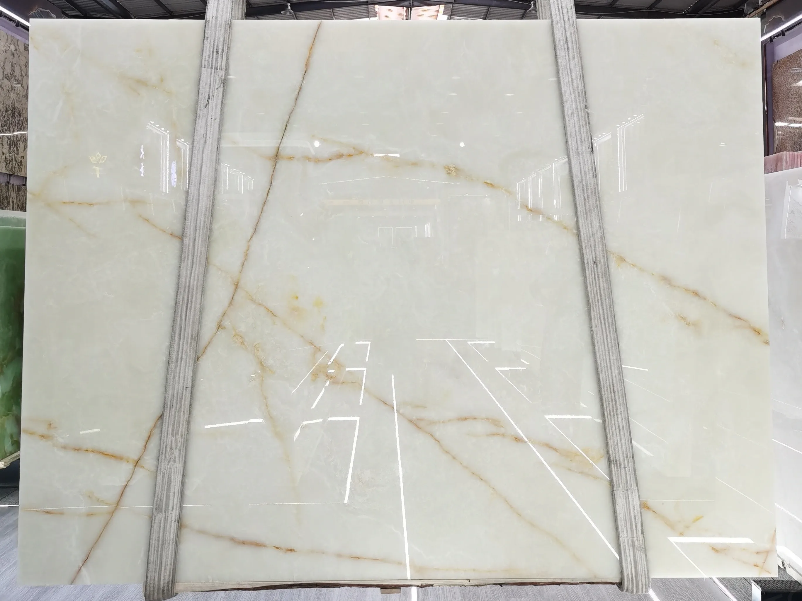 SH STONE Elazig White Onyx Slab Natural Translucent Light Backlit Perla Marble Polished for Modern Indoor Villa Wall Floor