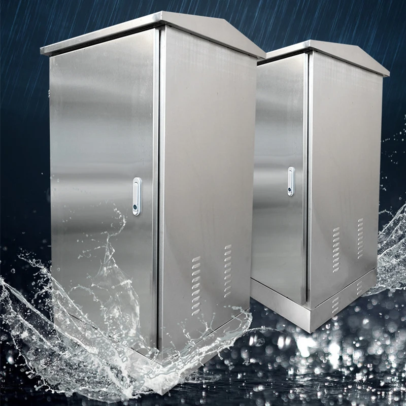450*600*800mm 15U Outdoor Network Cabinet Stainless Steel Rack Floor Waterproof Rain Proof Monitor P(图2)