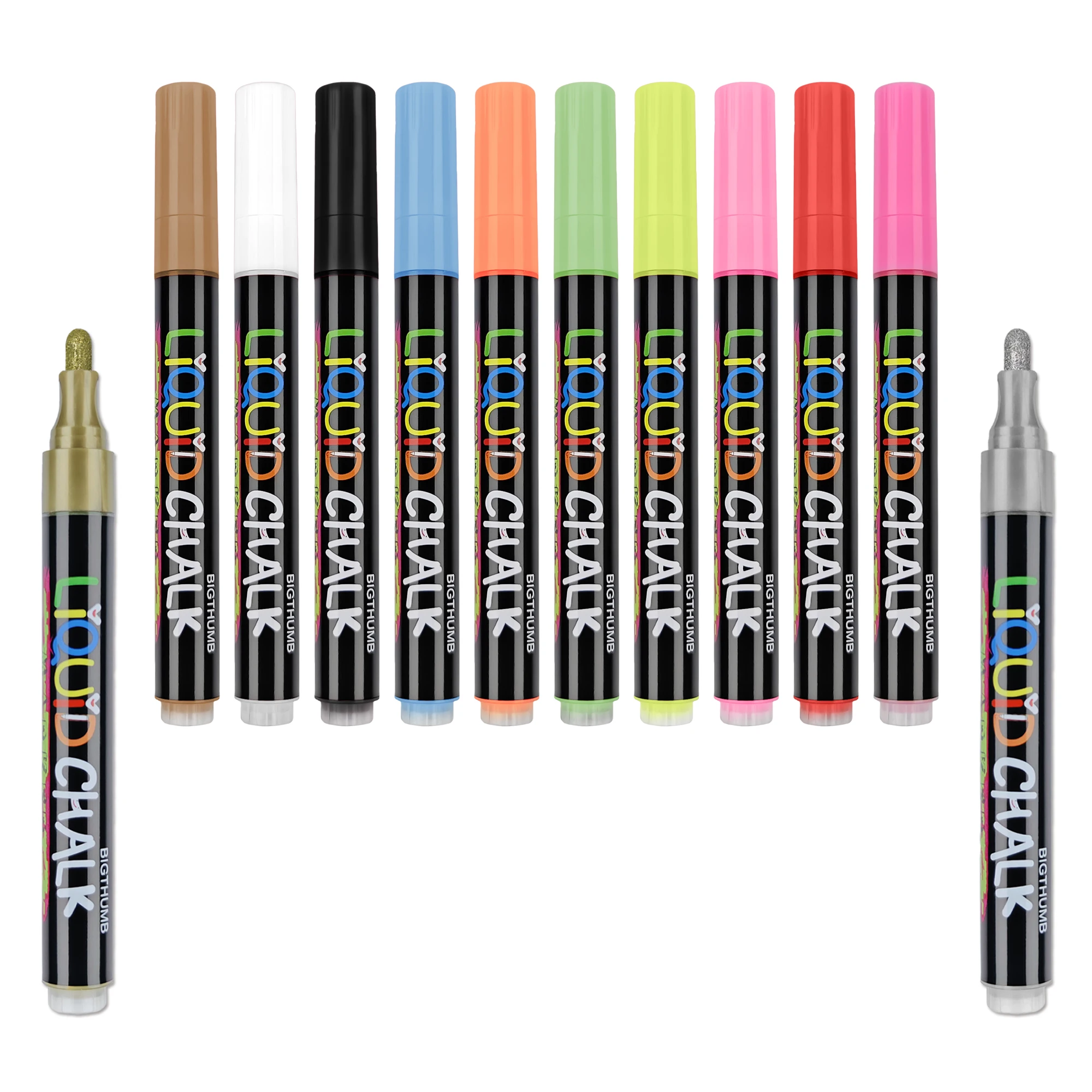 8 colors neon pens erasable glitter