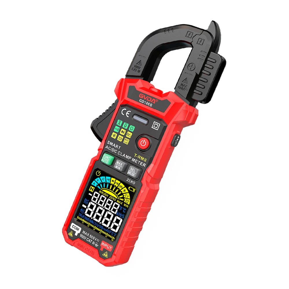 GVDA Digital Clamp Meter AC/DC True MS Multimeter Anto-Ranging Tester Current Clamp Digital Ammeter Clamp Meter