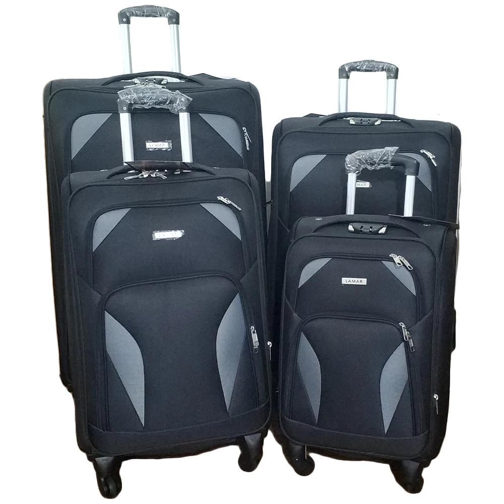 Wholesale Promotion Factory Soft EVA Small Twill Suit Cases Trolley Luggage Travel Bags 4 Piece Set With 4 Wheels