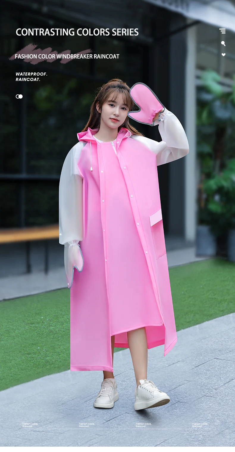 Wholesale Modern Colorful PVC rain coat Waterproof Motorcycle raincoat for Adults hiking details