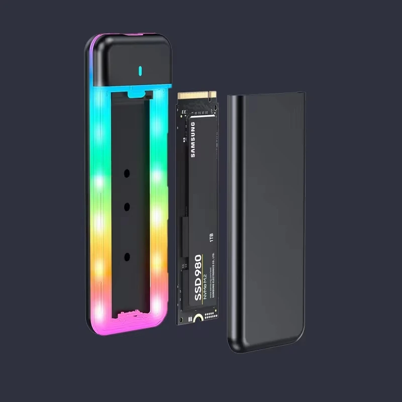 Welcome OEM Order, Factory Whole Selling Dazzling Light Portable Ssd Case Nvme Ngff For External M2 Ssd Type C Usb3.1 10gbps M.2 Ngff Ssd Enclosure - Buy Ssd Nmve M2 Nvme Usb Type C Sas/sata Ssd/hdd Backplane Enclosure transcend External Ssd Usb 3.1 Gen2 Type Cssd-enclosure ssd Case Sata To Usb 3.0 Adapter 5gbps