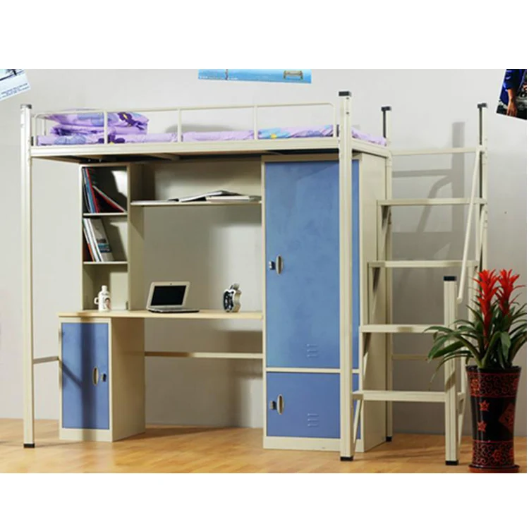 Iron Material No Screws Dormitory Bunk Bed School Modern Double Loft Bed