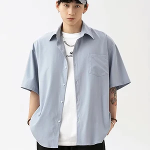 CUSTOMIZED R&D Wholesale Sample ProductionHan Road Men's Summer Floral Printed Short-Sleeved Loose Shirt Jacket New Solid