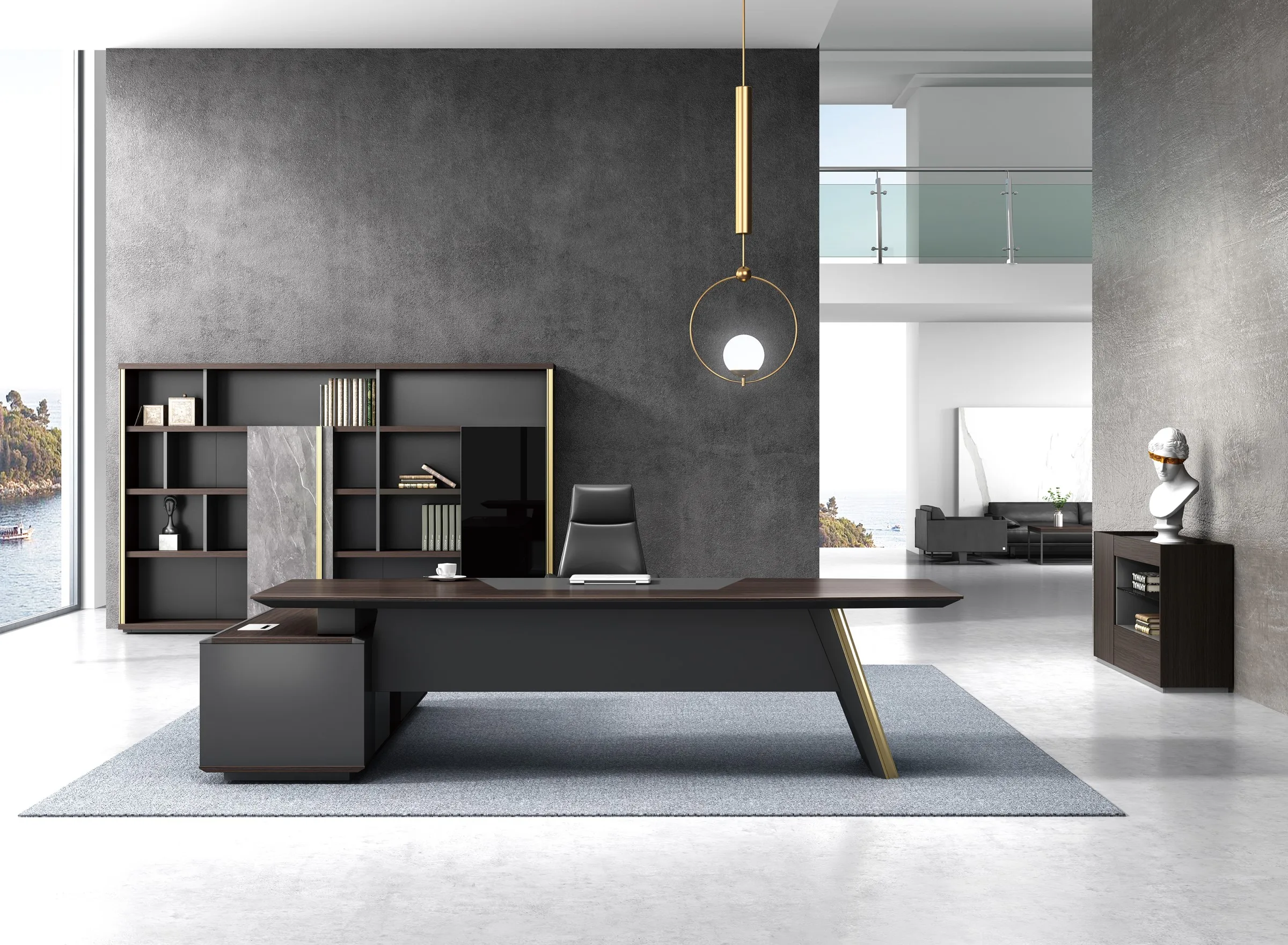 Attractive US Good Selling 2.4M Modern Design Luxury Workspace CEO Presidential Office Furniture Executive Desk