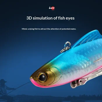 3D Simulation Painting ABS Artificial Hard Bait Full-Water-Column Vib Lure 100mm/33g Full-Body Fish Scales Laser Reflective Fake – Hard Lure – view 5