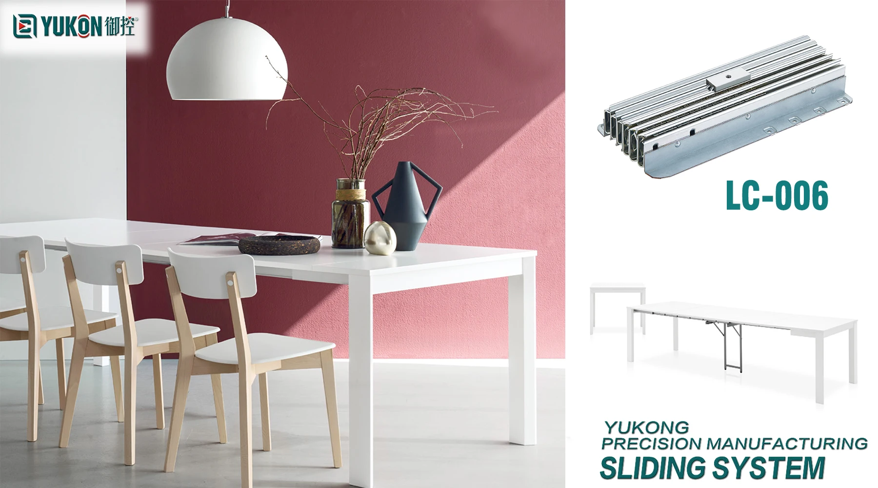 Transformable Extendable Folding Sliding Table Mechanism For Dining