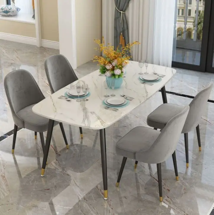 Marble Small Postmodern Dining Chair Easy fashion ins Table and Chair Combination