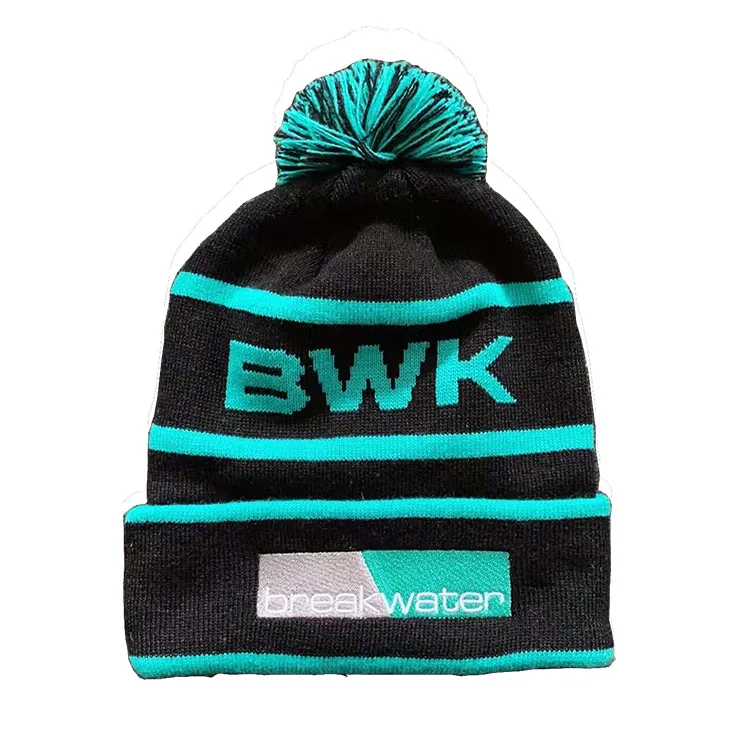 Classic Custom Jacquard Knitted Hats Your Own Logo Embroidery Warm Beanies for Beach Business Available Dot Bow Plaid Character