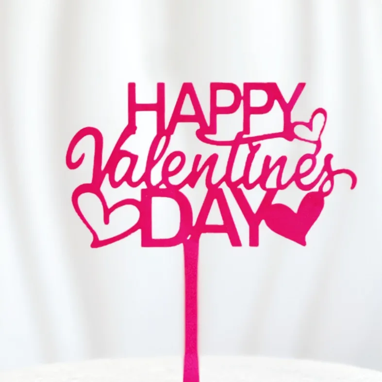 product instagram style happy valentines day acrylic cake decoration valentines day acrylic baking cake topper384-5