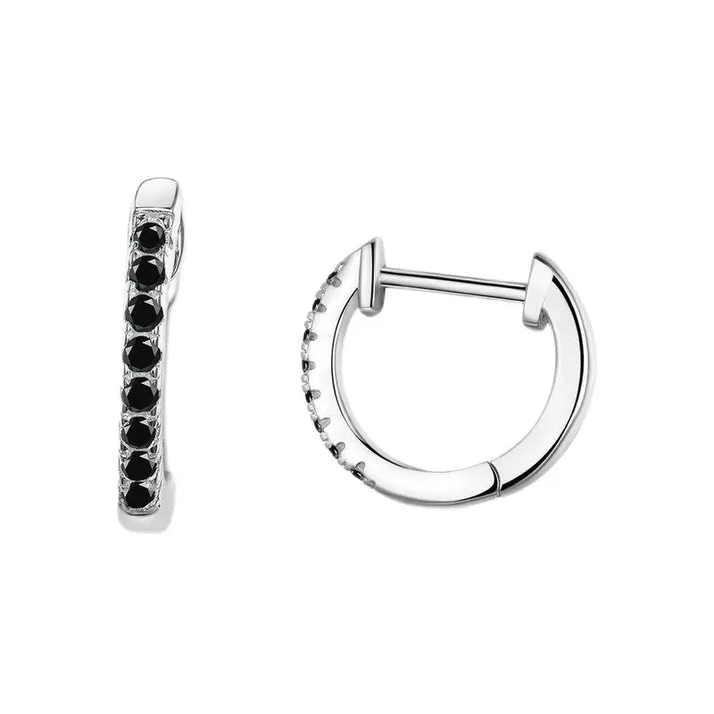 Fashion Simple Round Sterling Silver Hoop Earrings