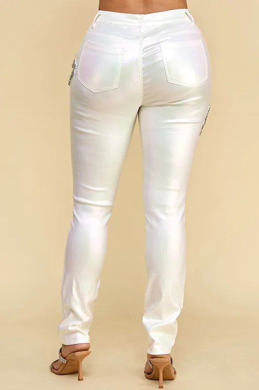 Lady Heart-shaped Ornament Fashion Pants - Image 5