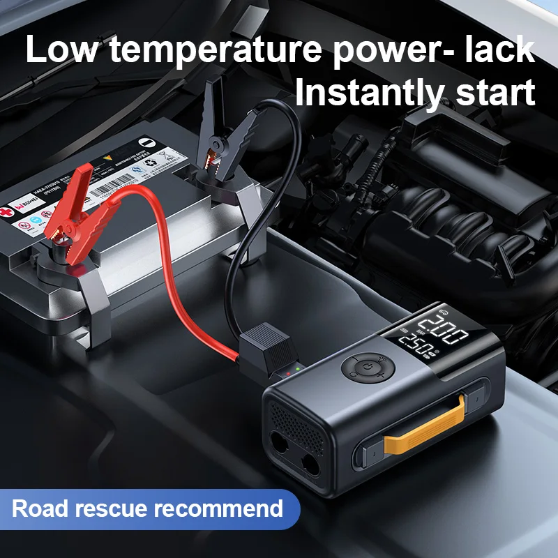 6 in 1 Wireless Portable Power Bank 10000mAh Handle Multi-scene Availability Power Bank Jump Starter With Tire Inflator Blower