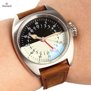 OEM Custom NH34 Automatic Mechanical GMT Movement Men's Watch 36mm Steel Case Arched AR Sapphire Crystal 100m Waterproof Watches