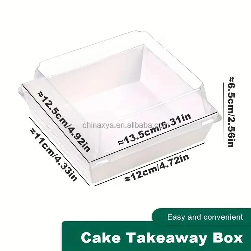 8x6 Large Disposable Bakery Boxes Square Paper Charcuterie Containers with Clear Lids for Salad Sandwich Take out Food supplier