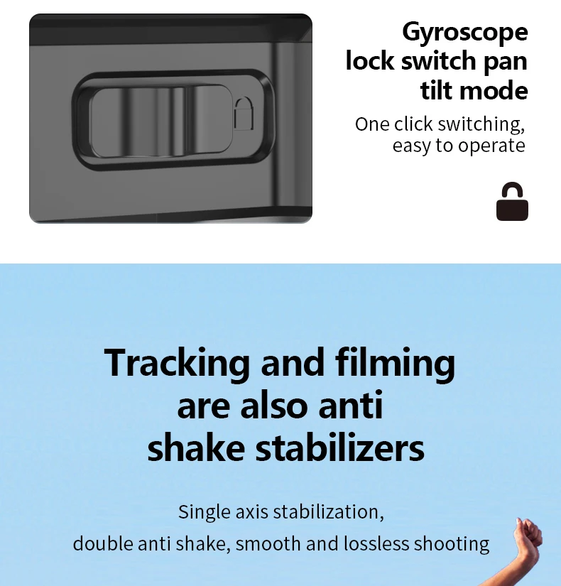 C16 Intelligent Selfie Stick Expandable Phone Holder Detachable Wireless Remote Control Stabilizer for Facial Recognition