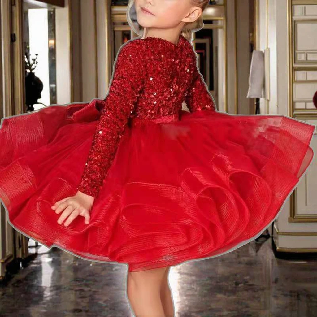 Formal Dresses Baby Girl Long Sleeve Christmas Dress Long Sleeve