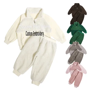 Professional China Supplier Custom Winter Warm Kids Casual Polyester Long Sleeves Children Clothing Sets