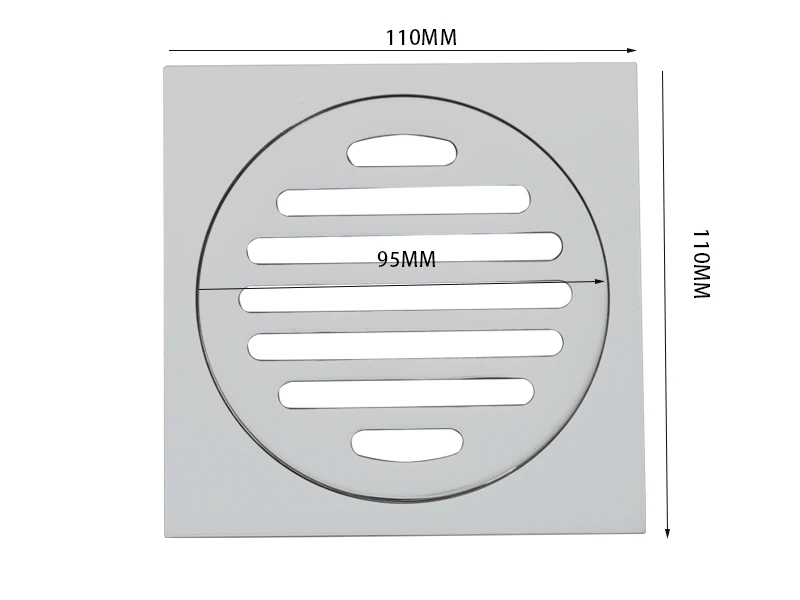 Watermark Brass Bathroom Floor Waste Drain 110*110mm Cover 100mm Outlet