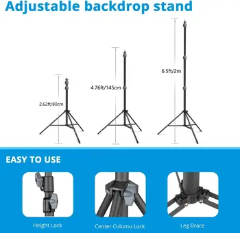 Green Screen Backdrop With T-shape Background Stand Photo Studio Photography Backdrop Live Video Id Photos Portable 150x200cm detail image