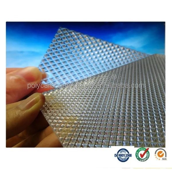 3mm Prism Polycarbonate Color Embossed Solid Wall and Stadium Roofing Sheet