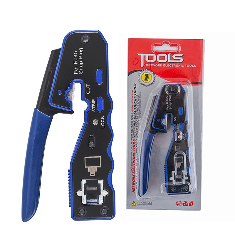 RJ45 UTP Crimping Network Tools Ethernet Cable Stripper Through-hole Connector CAT5/6/7/8 Pliers Pressing Wire Clamp Tongs Clip