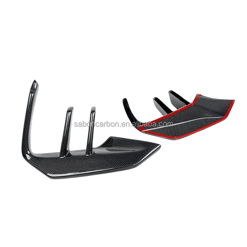 2 Fin Style F87 M2C Carbon Fiber Front Splitter Bumper Inlet Air Duct for BMW F87 M2C 18-21