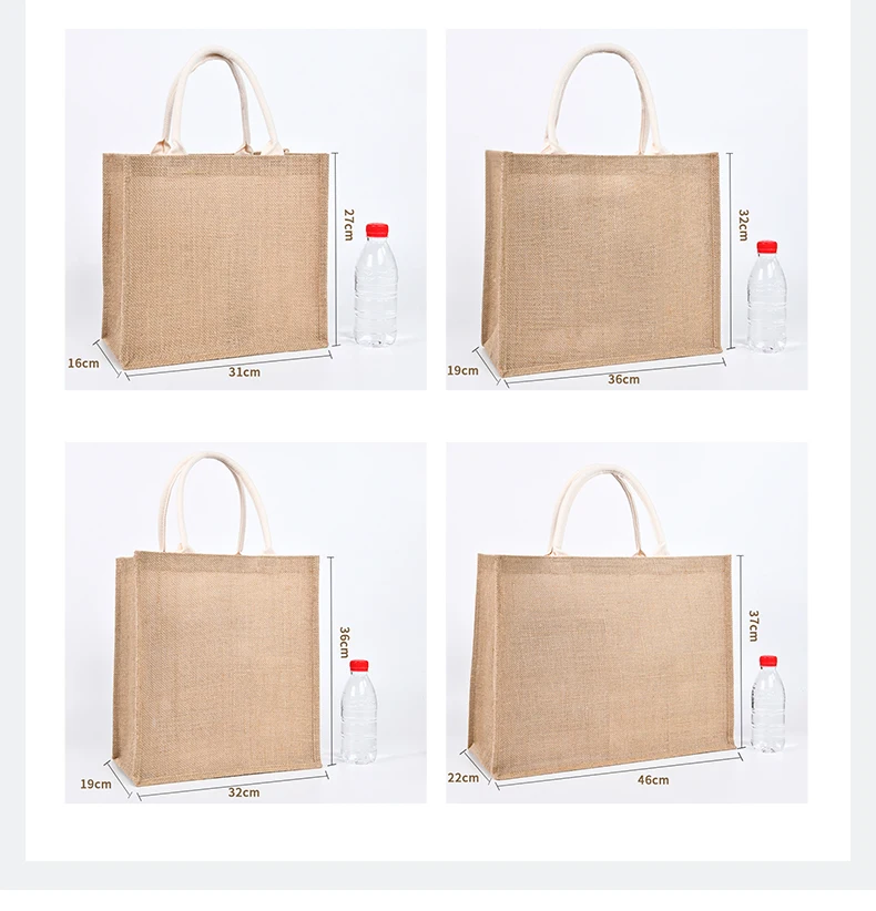 Custom logo branded factory price reusable tote environmentally friendly jute shopping bag for advertising