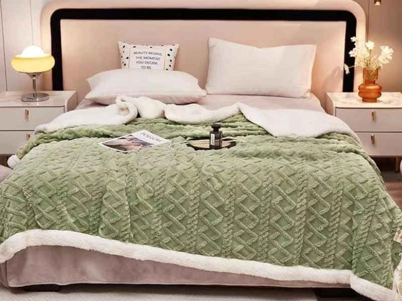 3D Jacquard Lattice Reversible Sherpa Throw Blanket Super Soft Cozy Fleece Lightweight Warm Thick Plush Fuzzy Fluffy Modern