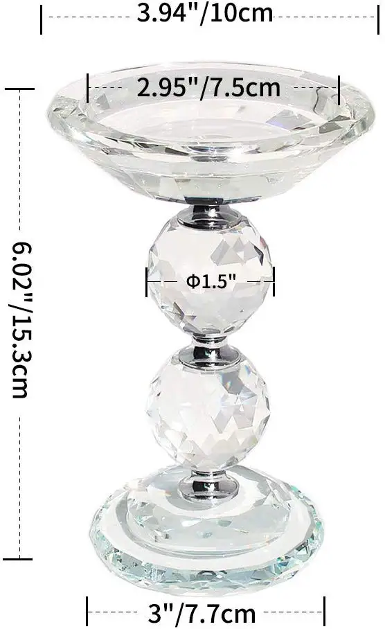 Набор из 2 хрустальных подсвечников для свадьбы и украшения дома