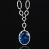 Collar de cristal puntiagudo azul