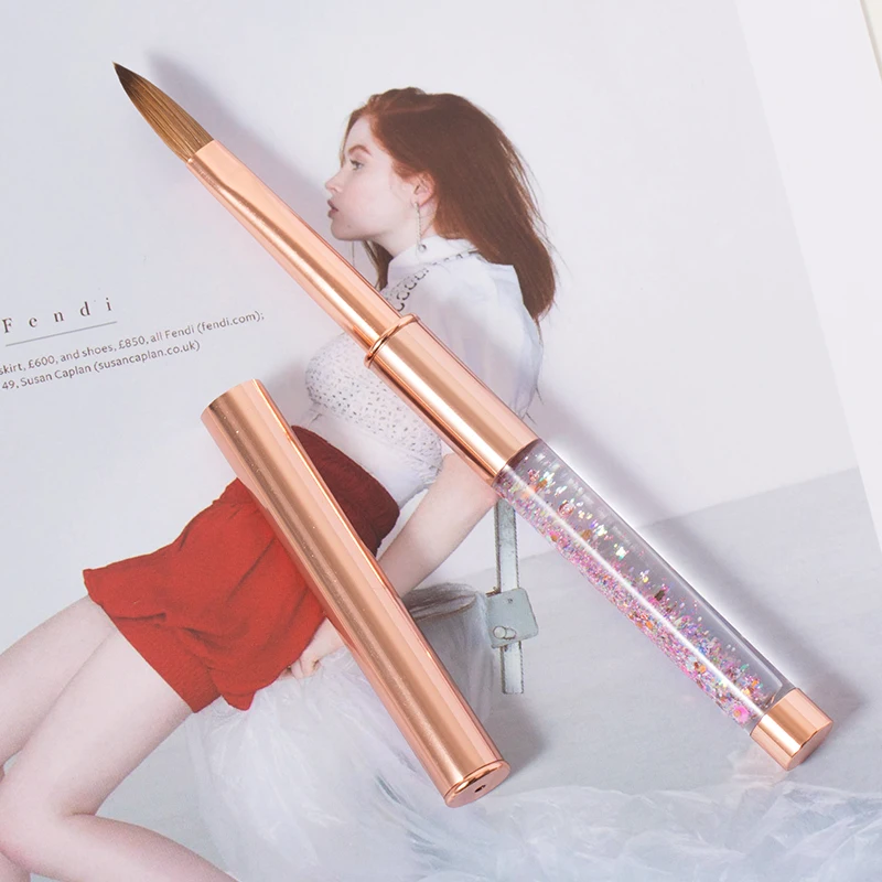 Кисти для маникюра с ручкой из розового золота 2 # ~ 24