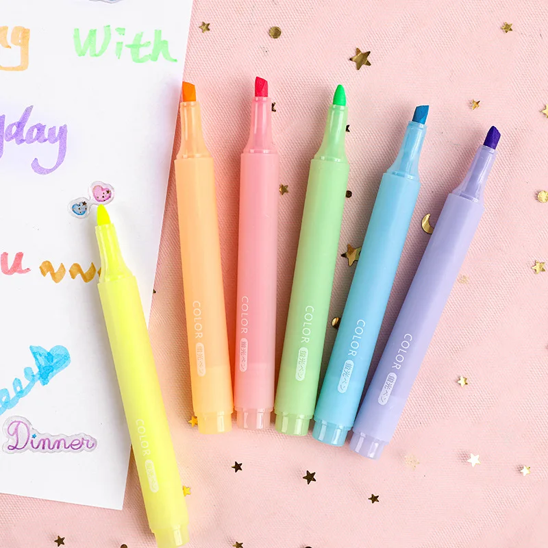 Creative Highlighter Set Large-capacity Marker Pens School Students ...