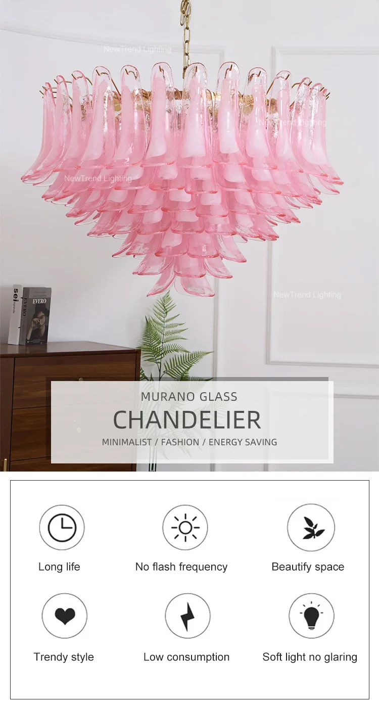 cpl 445 custom multi color murano glass chandelier  pink blue  green glass tube pendant light for bedroom  staircase-1