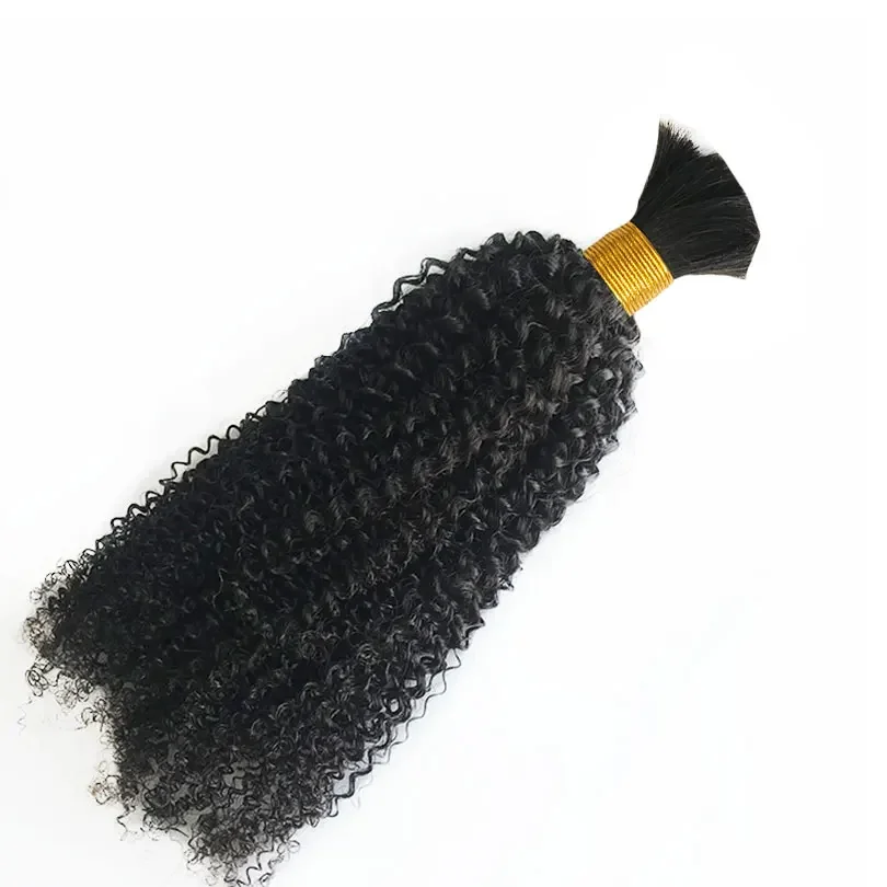 Mongolian Afro Curly Human Hair Bulk For Braiding No Weft Remy Human Hair Bulk 1/2/3 Bundles_voghion.com