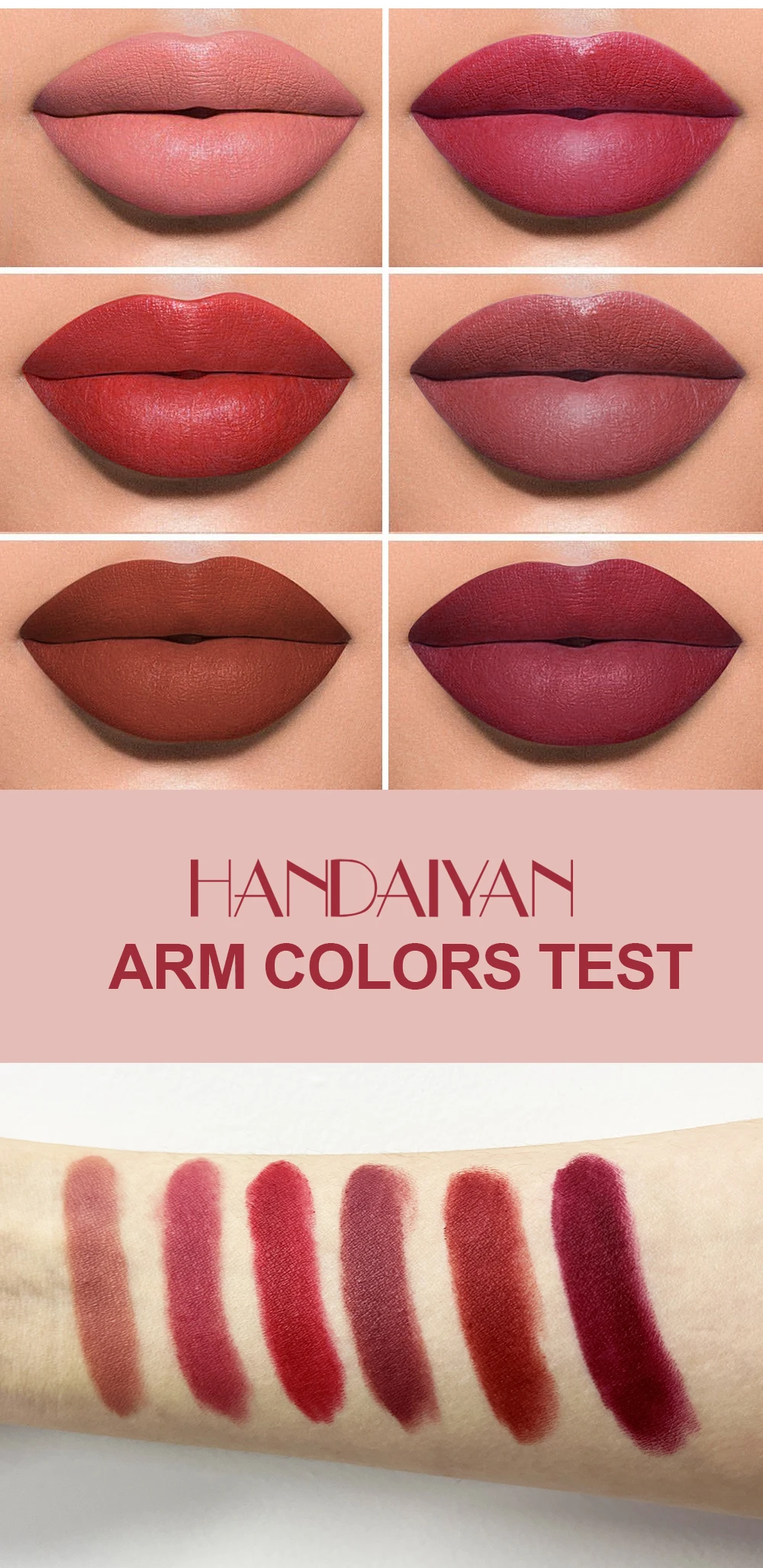 Customized 6 Colors Matte Lipstick Set Velvet Lipsticks Waterproof