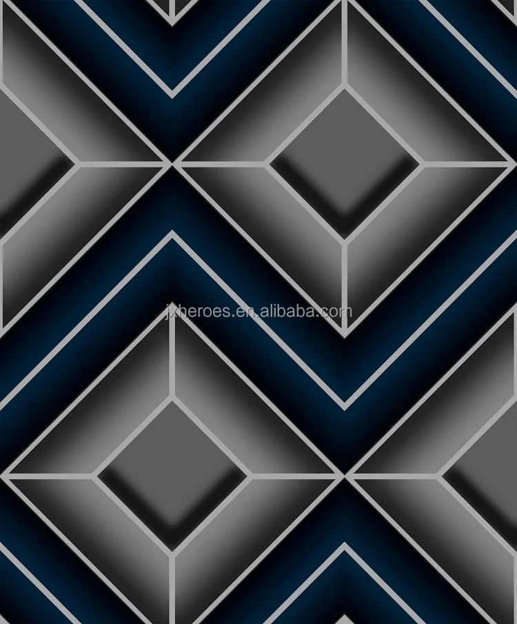 Three Dimensional Quadrilateral Pattern Modern 3D Wall Paper Wallpaper