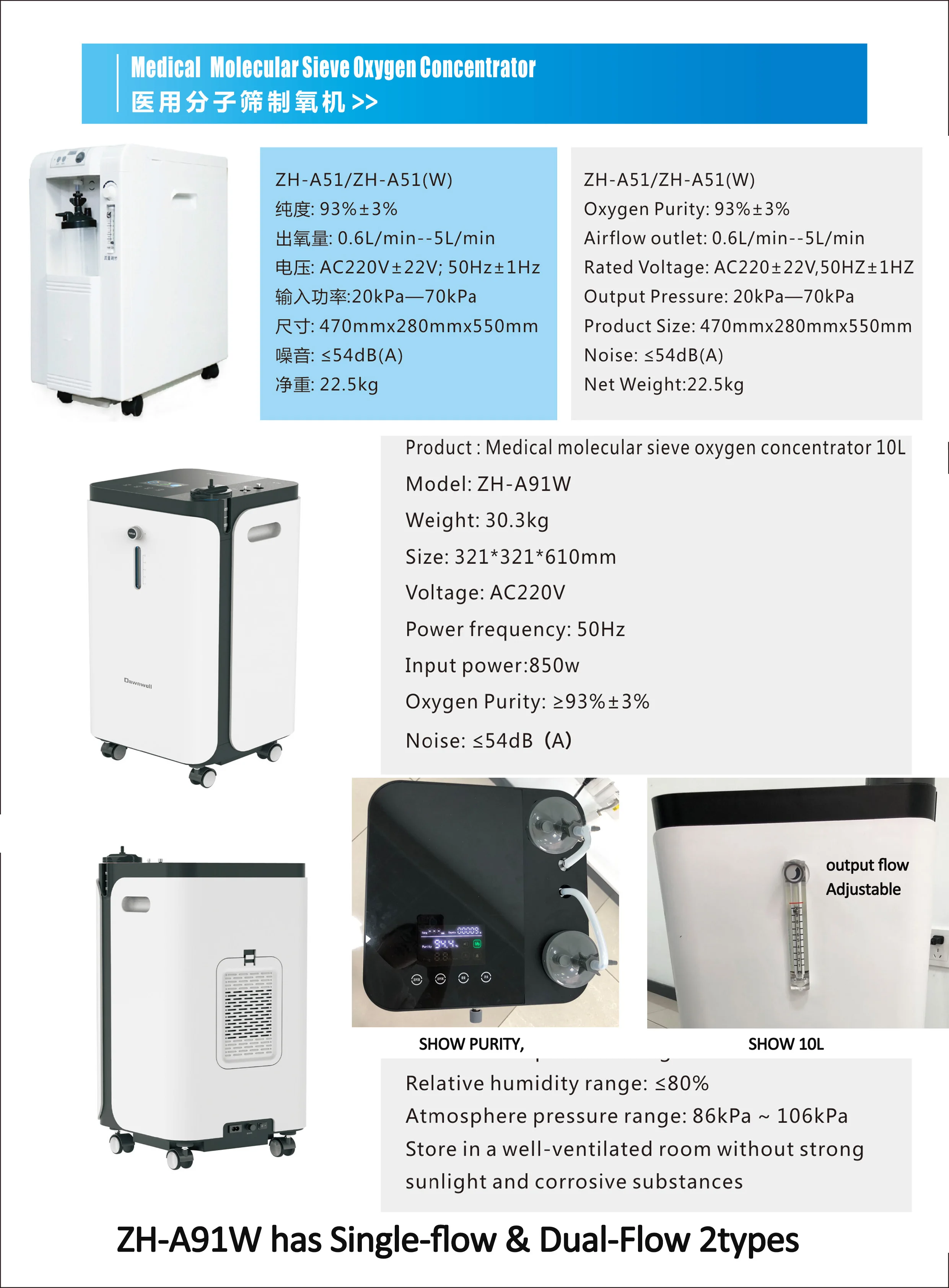 Medical oxygen concentrator 5L/10L