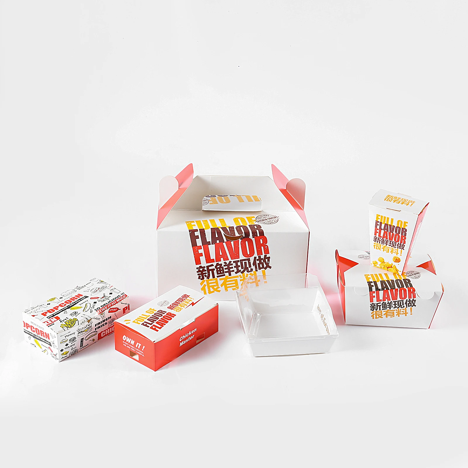 Convenient Fast Food Packaging Boxes Oil And Water Resistant Restaurant Lunch Boxes