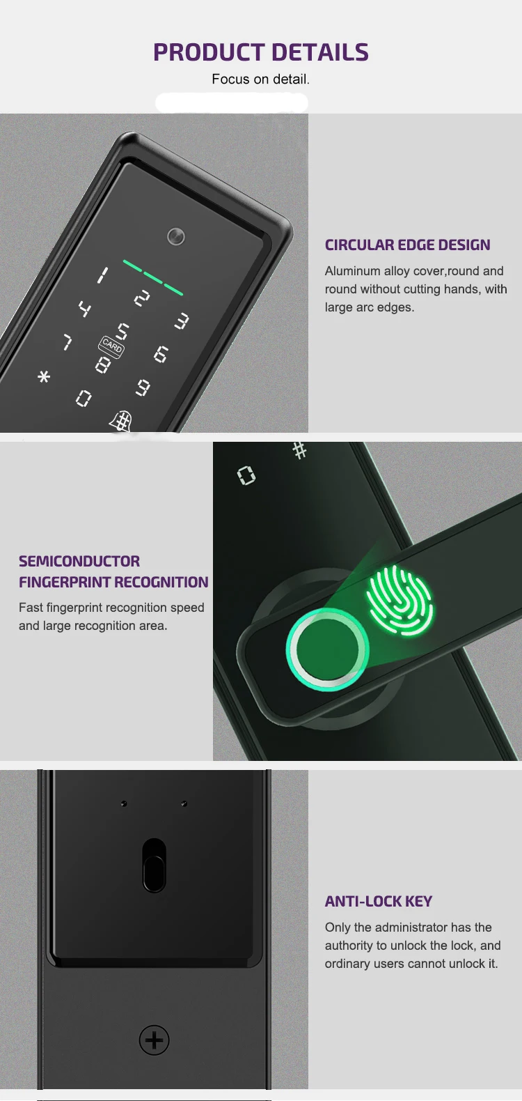 Smart Lock With Fingerprint, Camera & Doorbell - Keyless Entry Deadbolt, WiFi, Auto-Lock, Weatherproof | For Front Door