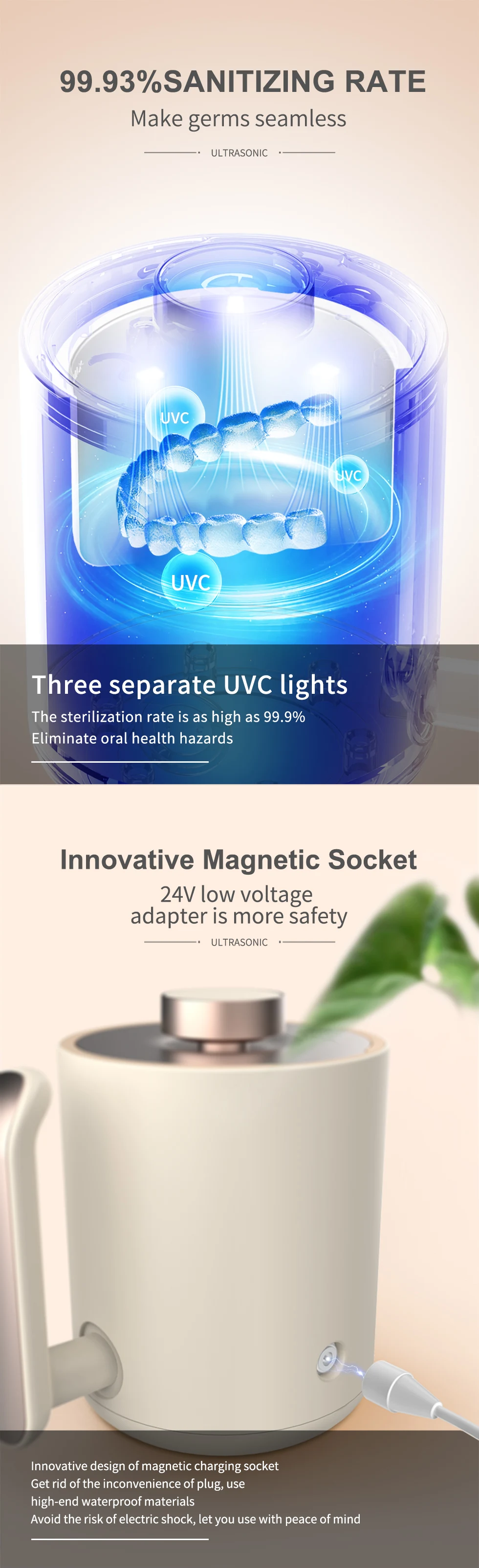 Portable Ultrasonic Cleaning Machine High Frequency Vibration Wash